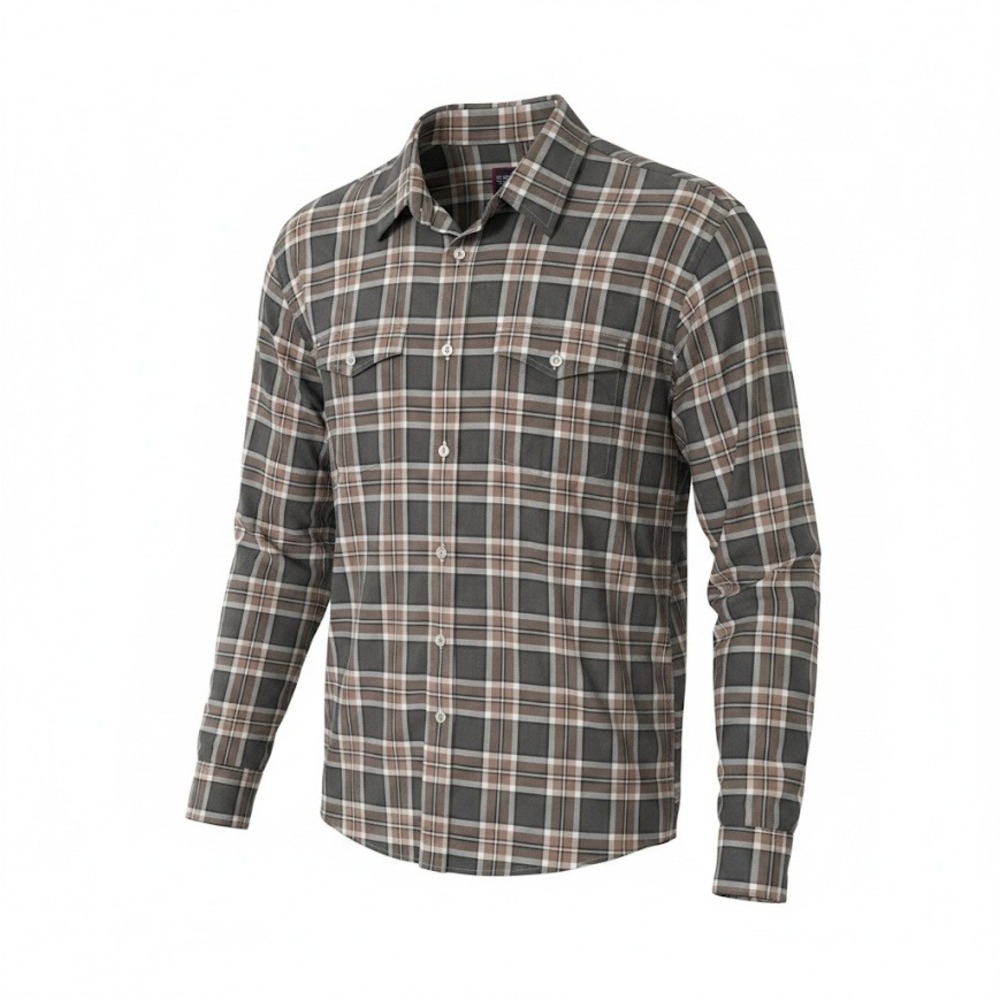 UNTUCKit Belleruche Brown Grey Plaid Cotton Button Down Shirt Mens XXXL